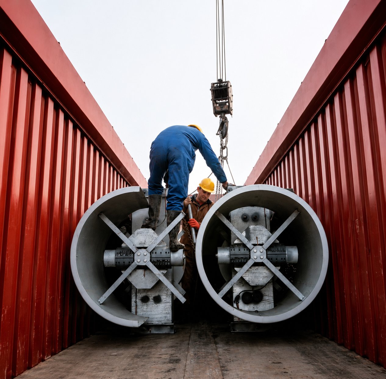 Orton wind farm build — installing a Carter turbine